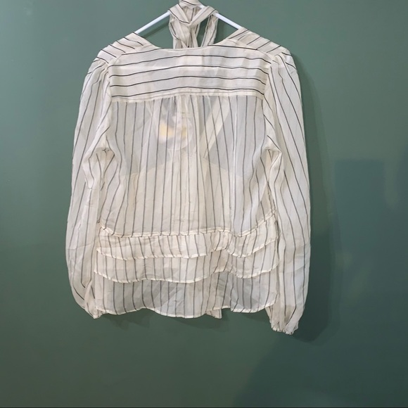 Line + Dot Semi Sheer Striped Blouse NWT - Picture 6 of 10
